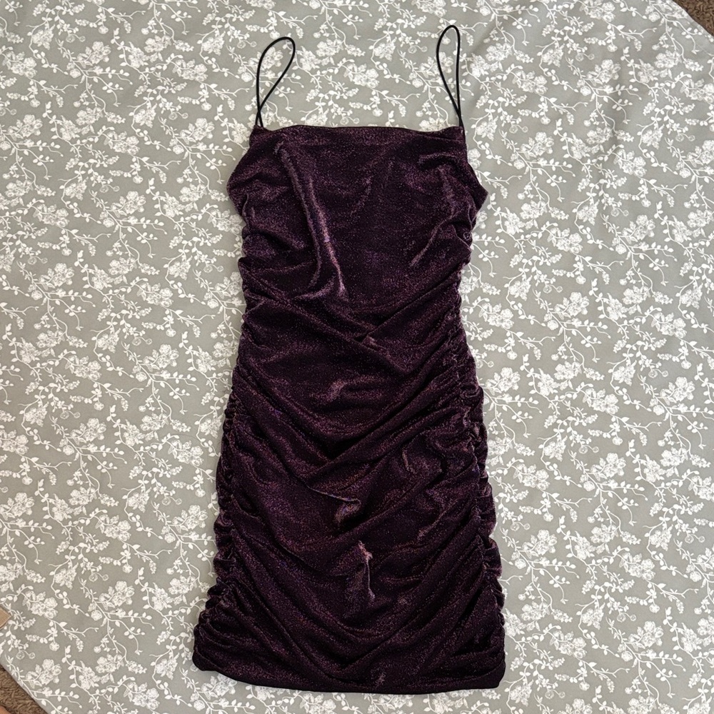 Windsor Sparkly Mini Dress in Rich Purple